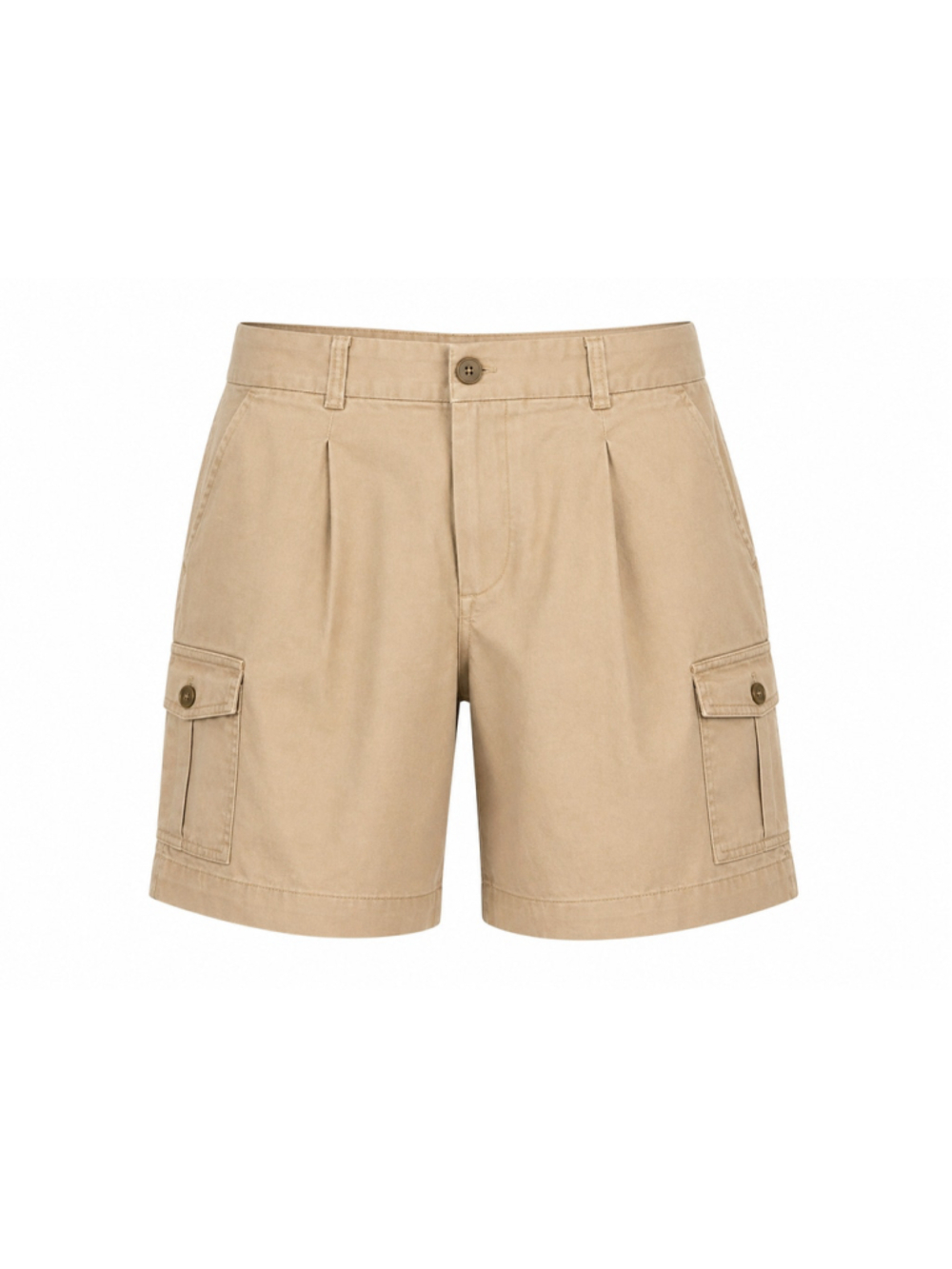 LOFT Womens Cargo Pleated Shorts Size 0 Tan Khaki Casual Mid Rise Linen Blend